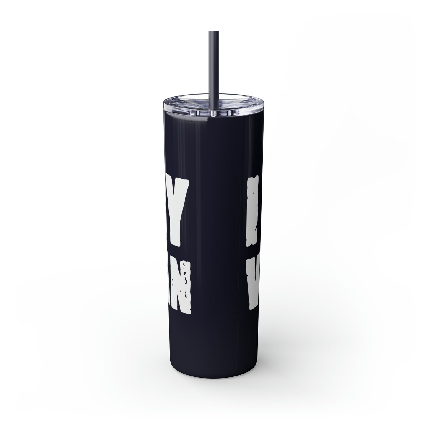 I Love My Veteran Skinny Tumbler with Straw, 20oz