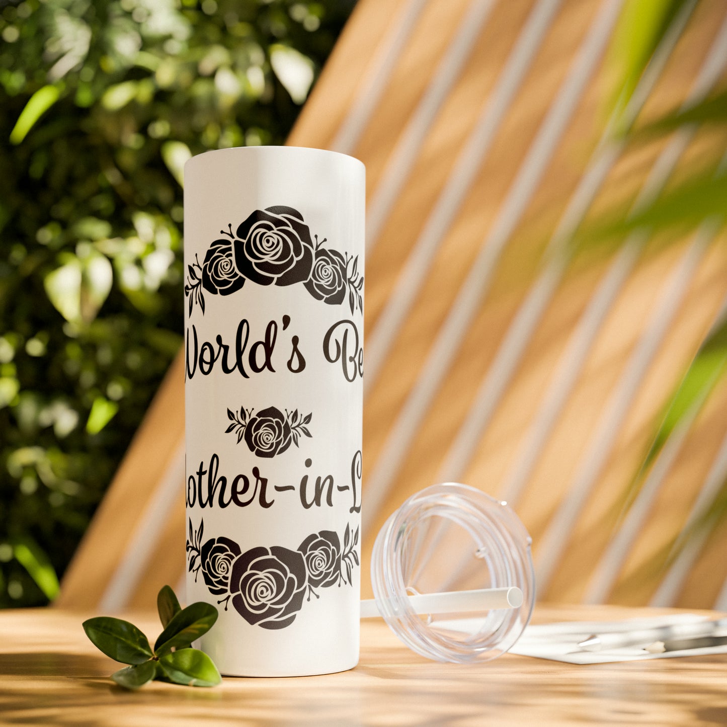 World's Best Mother-In-Law Skinny Tumbler with Straw, 20oz