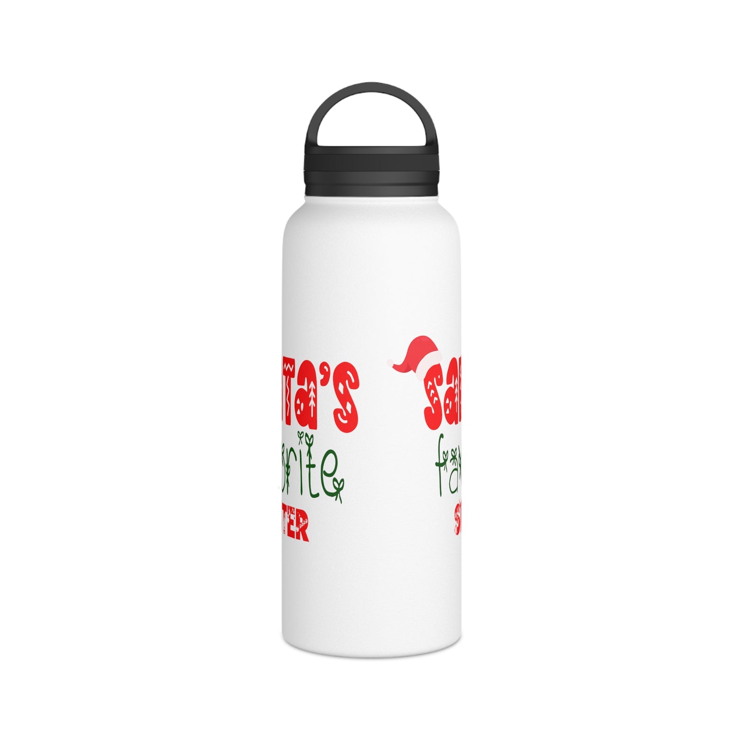 Santa's Favorite Sister Stainless Steel Water Bottle, Handle Lid
