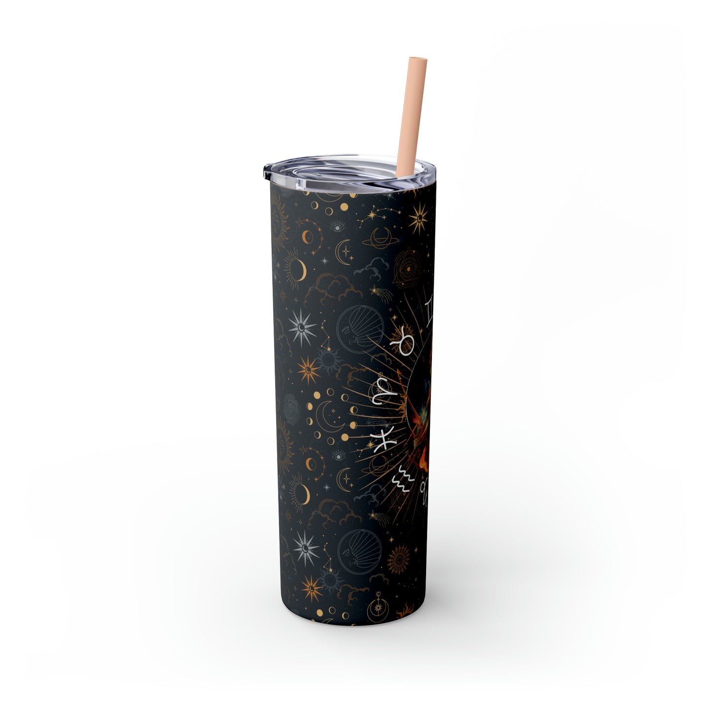 Sagittarius Zodiac Skinny Tumbler with Straw Astrology Insulated Mug Bridesmaids Gift Bachelorette Party Favor Birthday Gift
