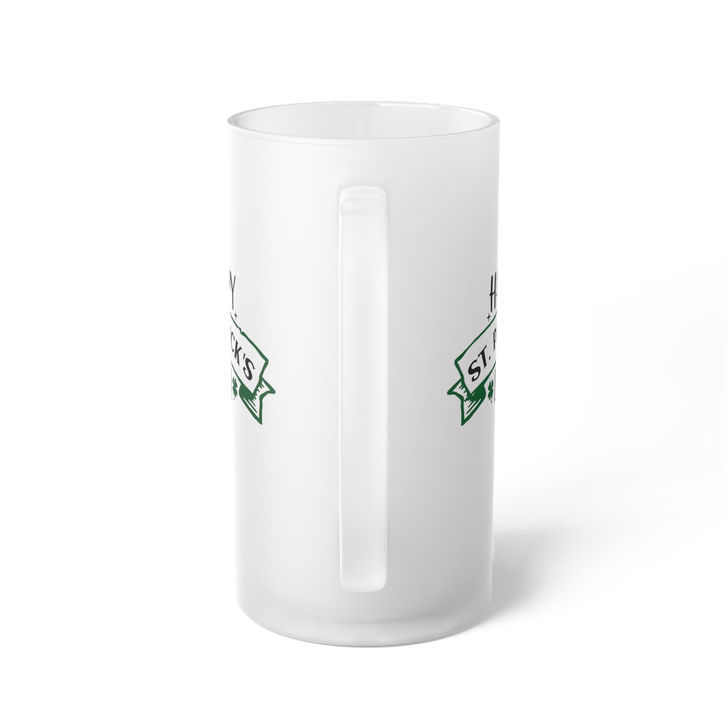 Happy St Patrick's Day Frosted Glass Beer Mug