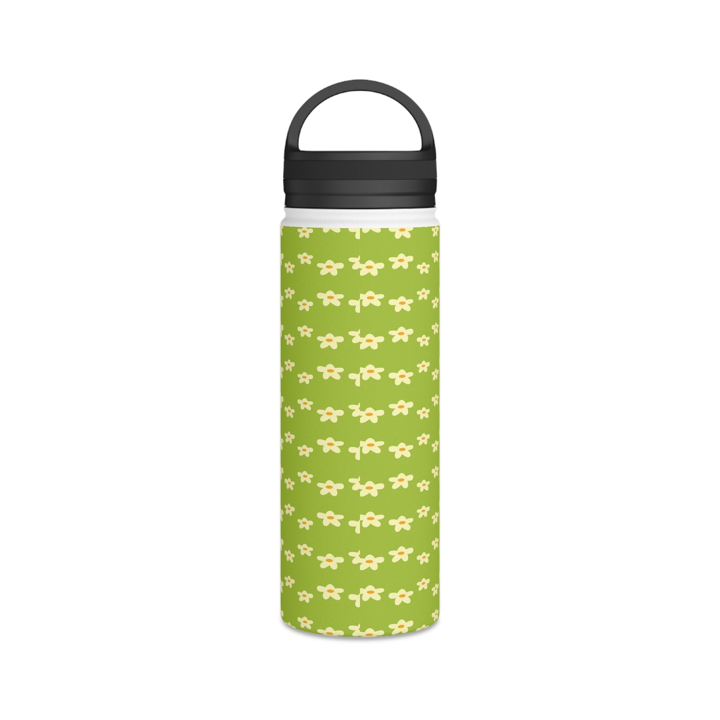 Back To School School Flowers Stainless Steel Water Bottle, Handle Lid