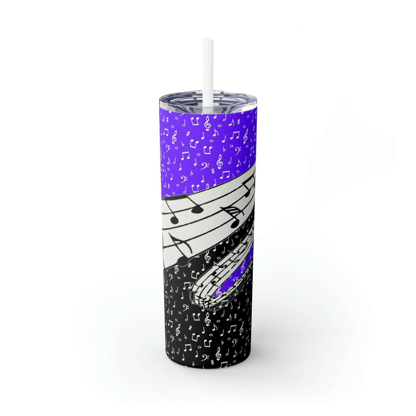 Musical Notes Skinny Tumbler with Straw, 20oz