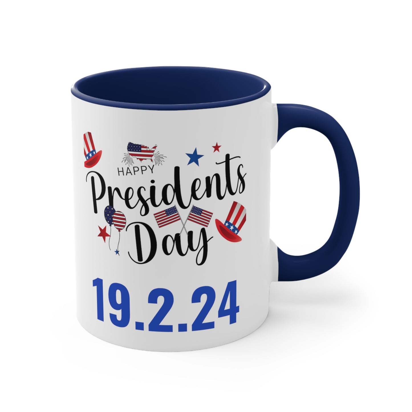 Happy President's Day 2024 Accent Coffee Mug, 11oz