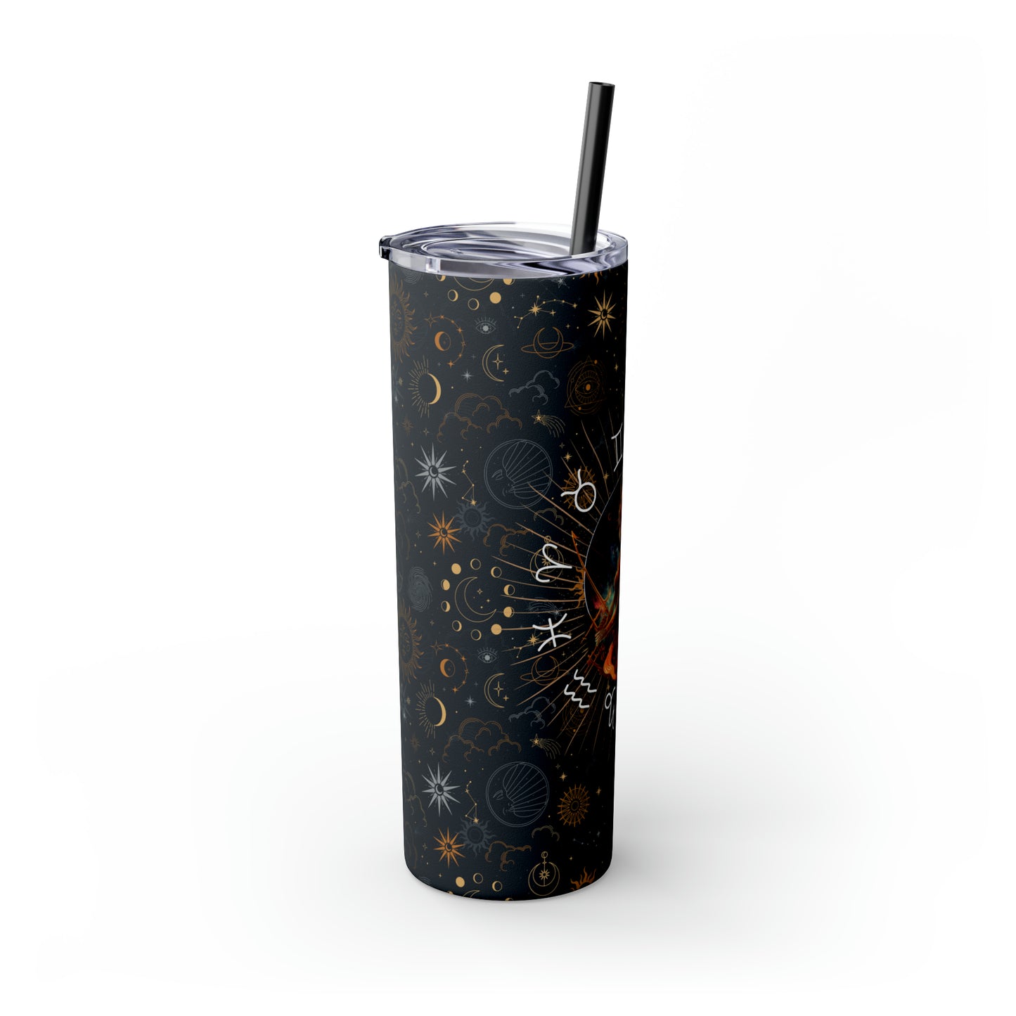 Sagittarius Zodiac Skinny Tumbler with Straw Astrology Insulated Mug Bridesmaids Gift Bachelorette Party Favor Birthday Gift
