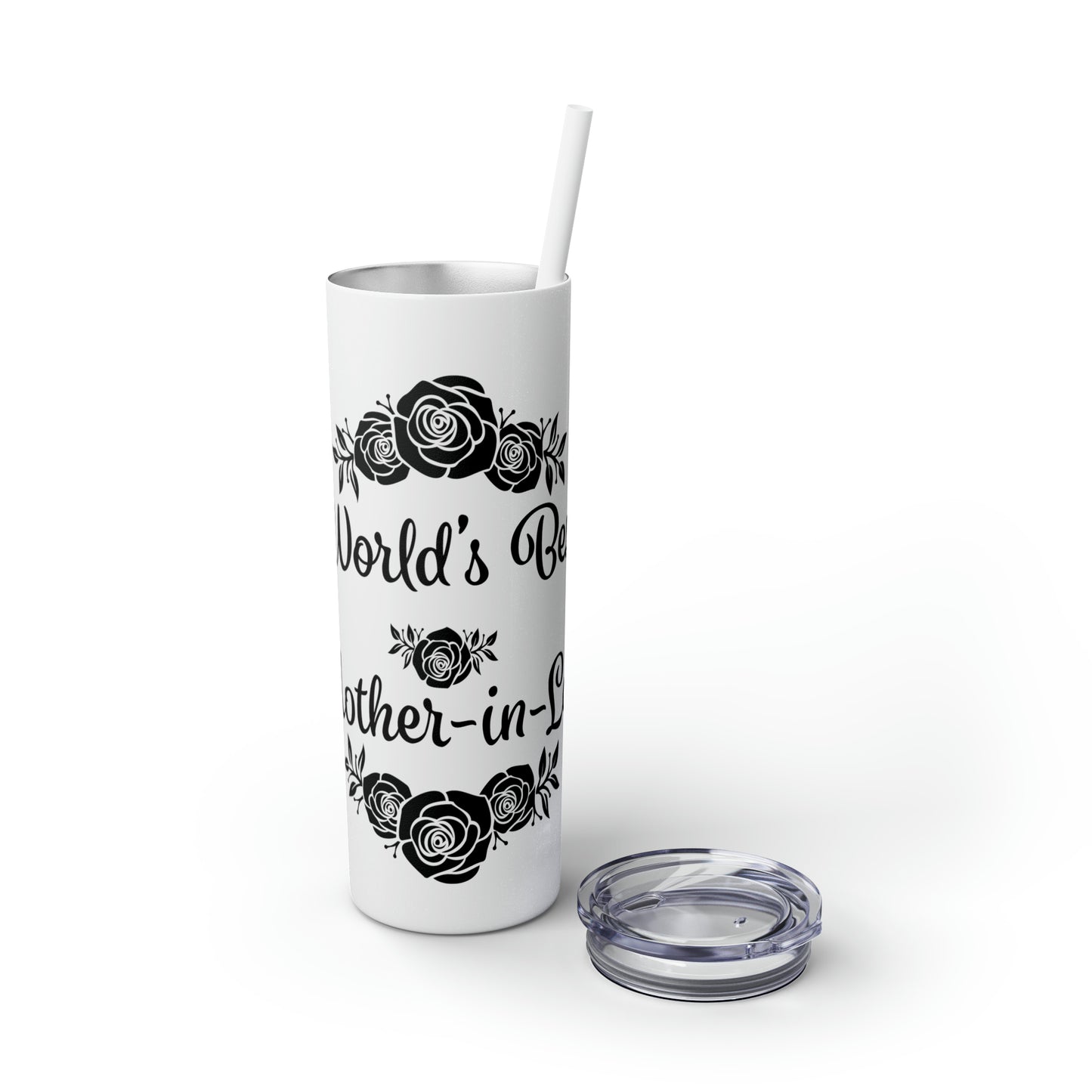 World's Best Mother-In-Law Skinny Tumbler with Straw, 20oz