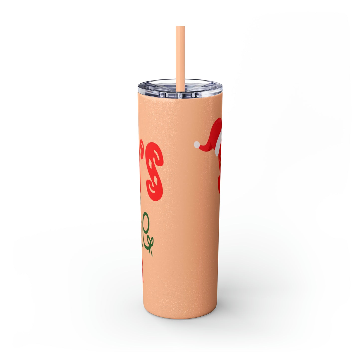 Santa's Favorite Mother Skinny Tumbler with Straw, 20oz