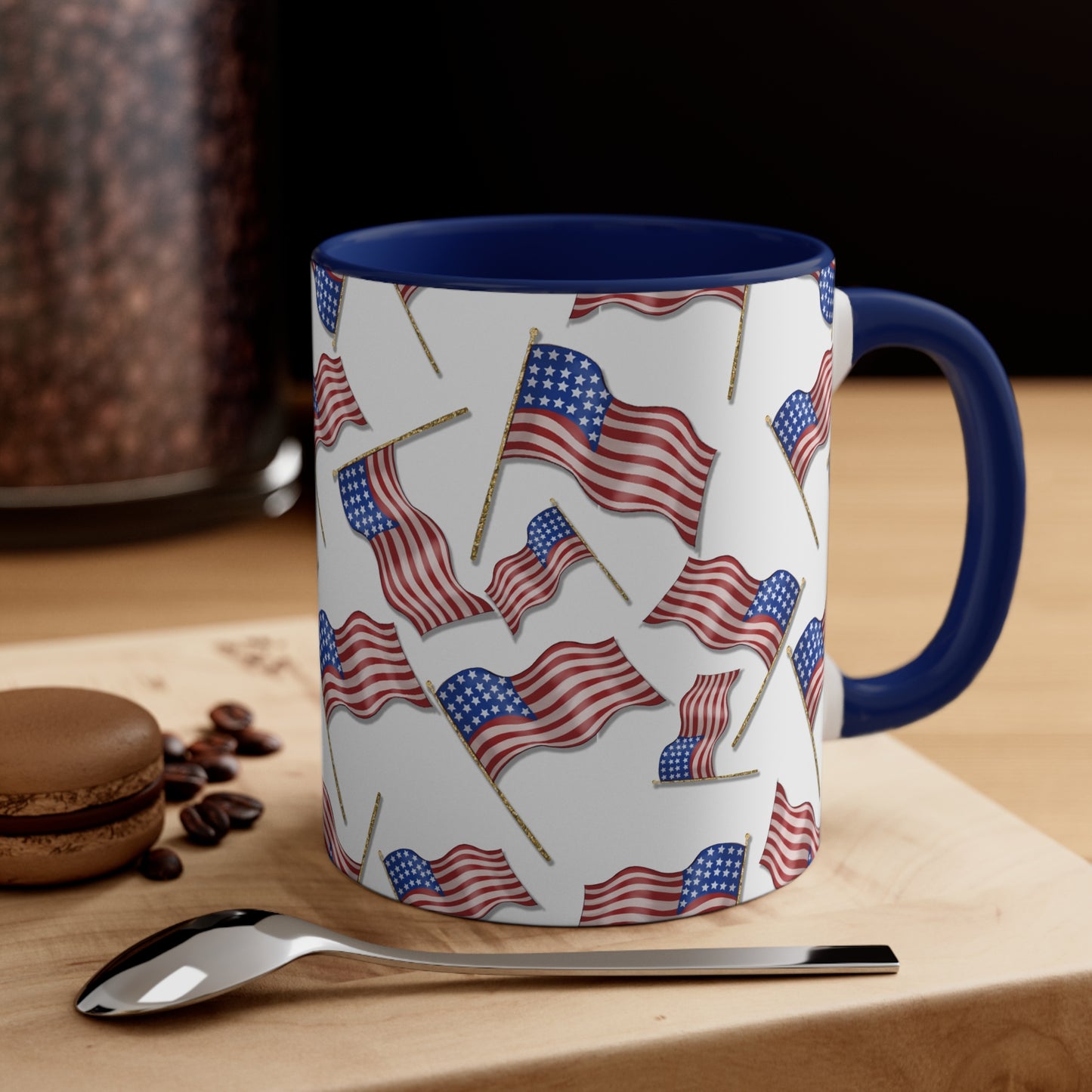 Memorial Day American Flags Accent Coffee Mug, 11oz