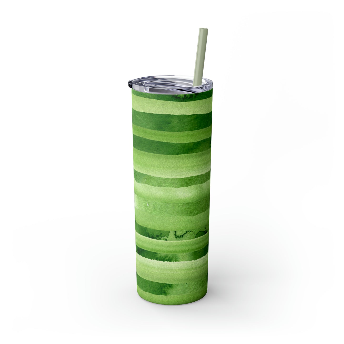 St Patricks Day Stripes Skinny Tumbler with Straw, 20oz
