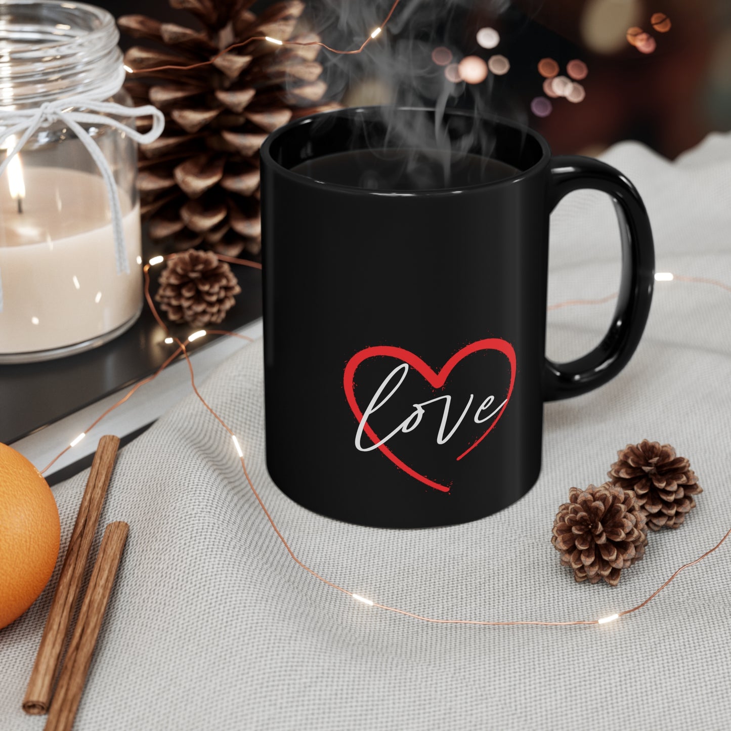 Love 11oz Black Mug