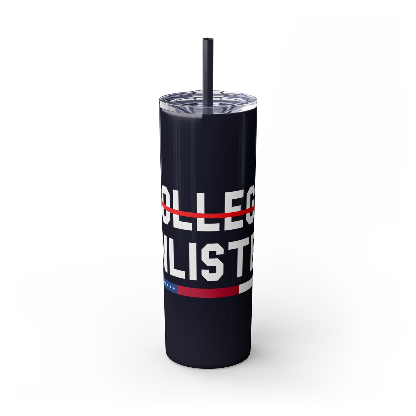 College Enlisted Skinny Tumbler with Straw, 20oz