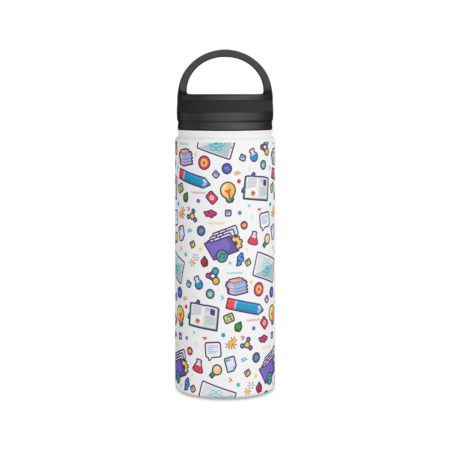 Back To School Stainless Steel Water Bottle, Handle Lid