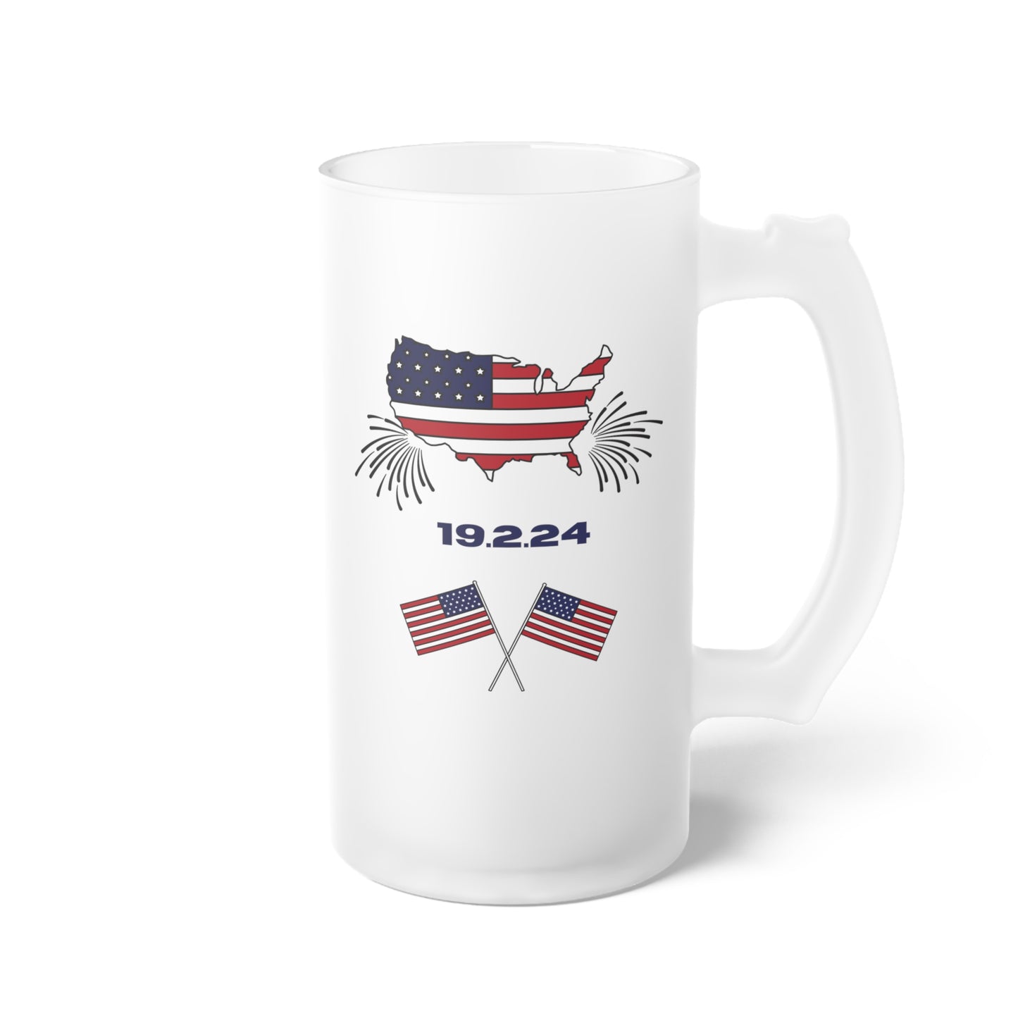 Happy President's Day 2024 Frosted Glass Beer Mug