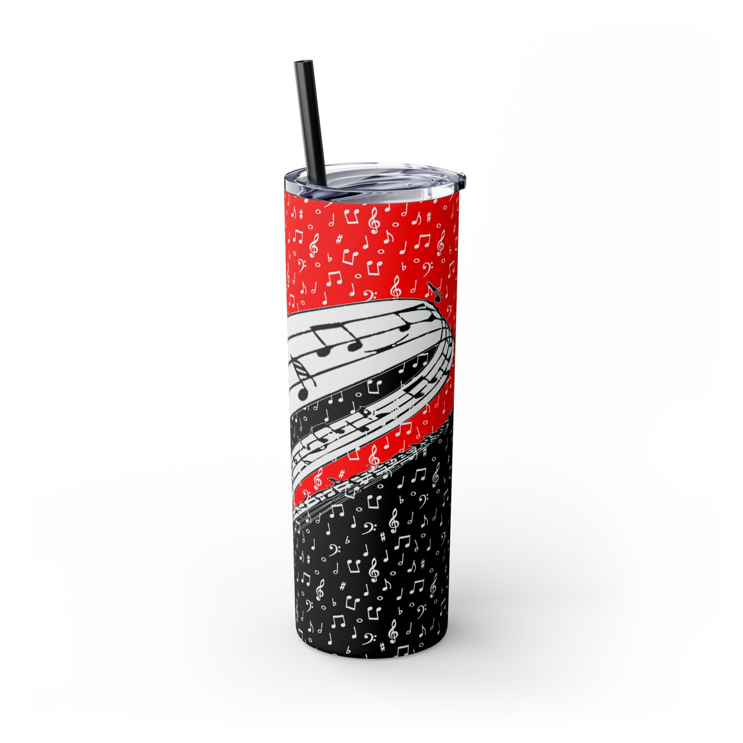 Musical Notes Skinny Tumbler with Straw, 20oz