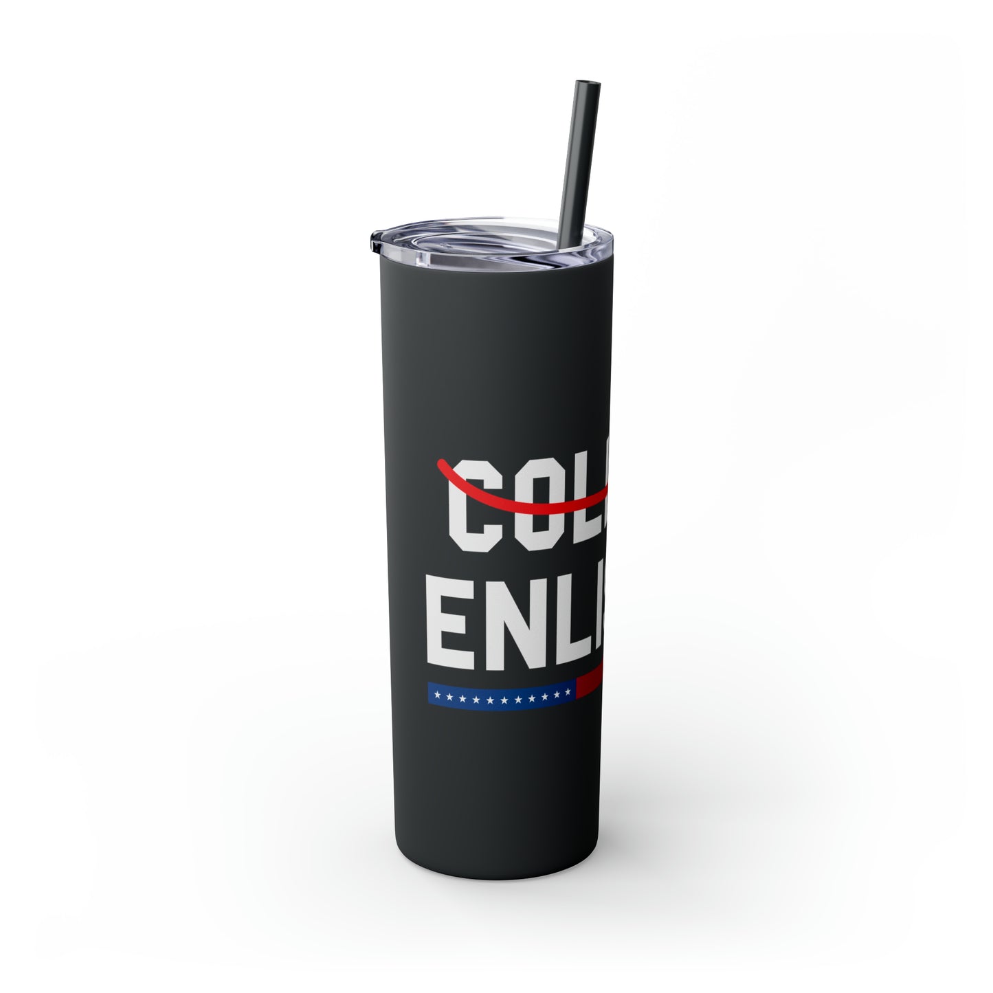 College Enlisted Skinny Tumbler with Straw, 20oz