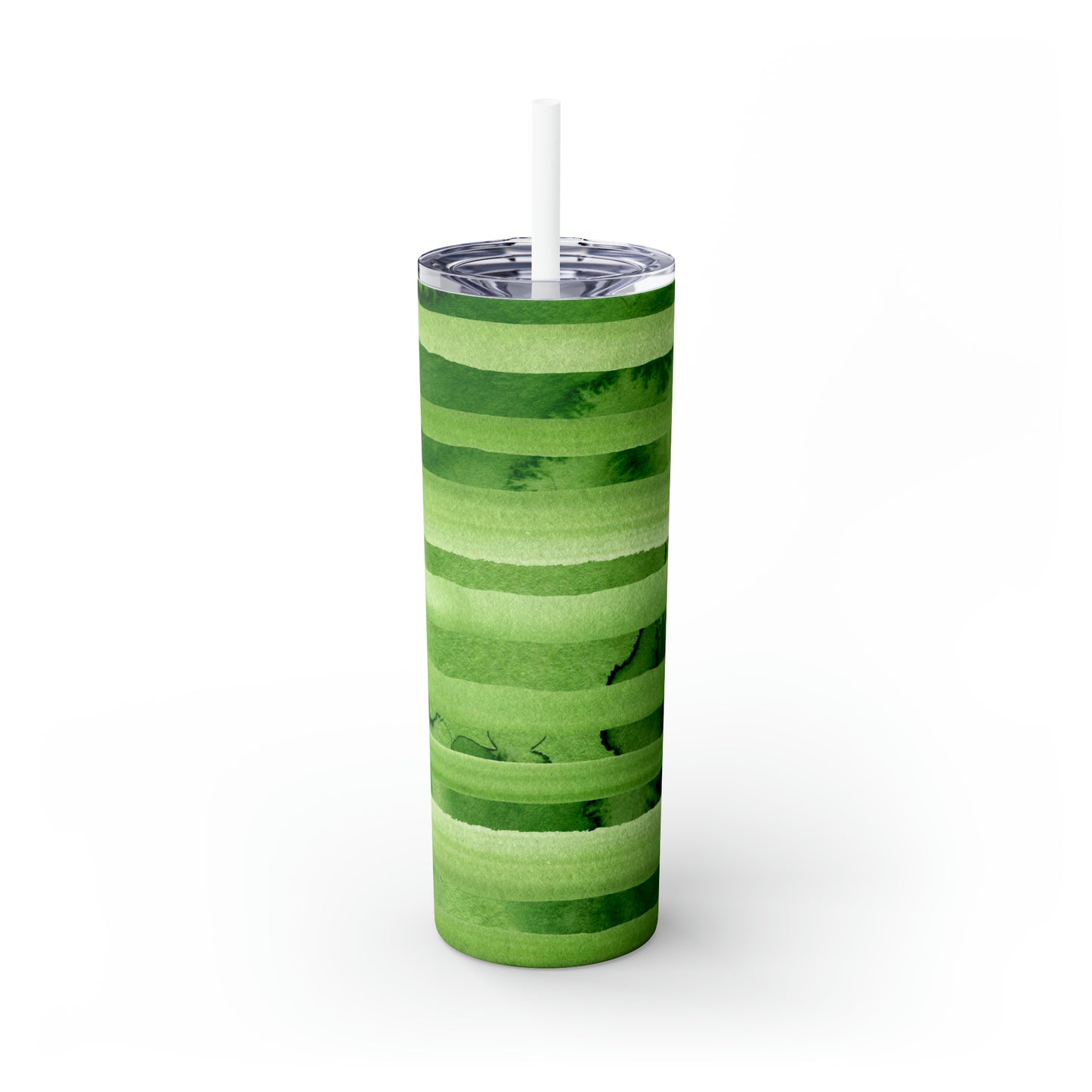 St Patricks Day Stripes Skinny Tumbler with Straw, 20oz