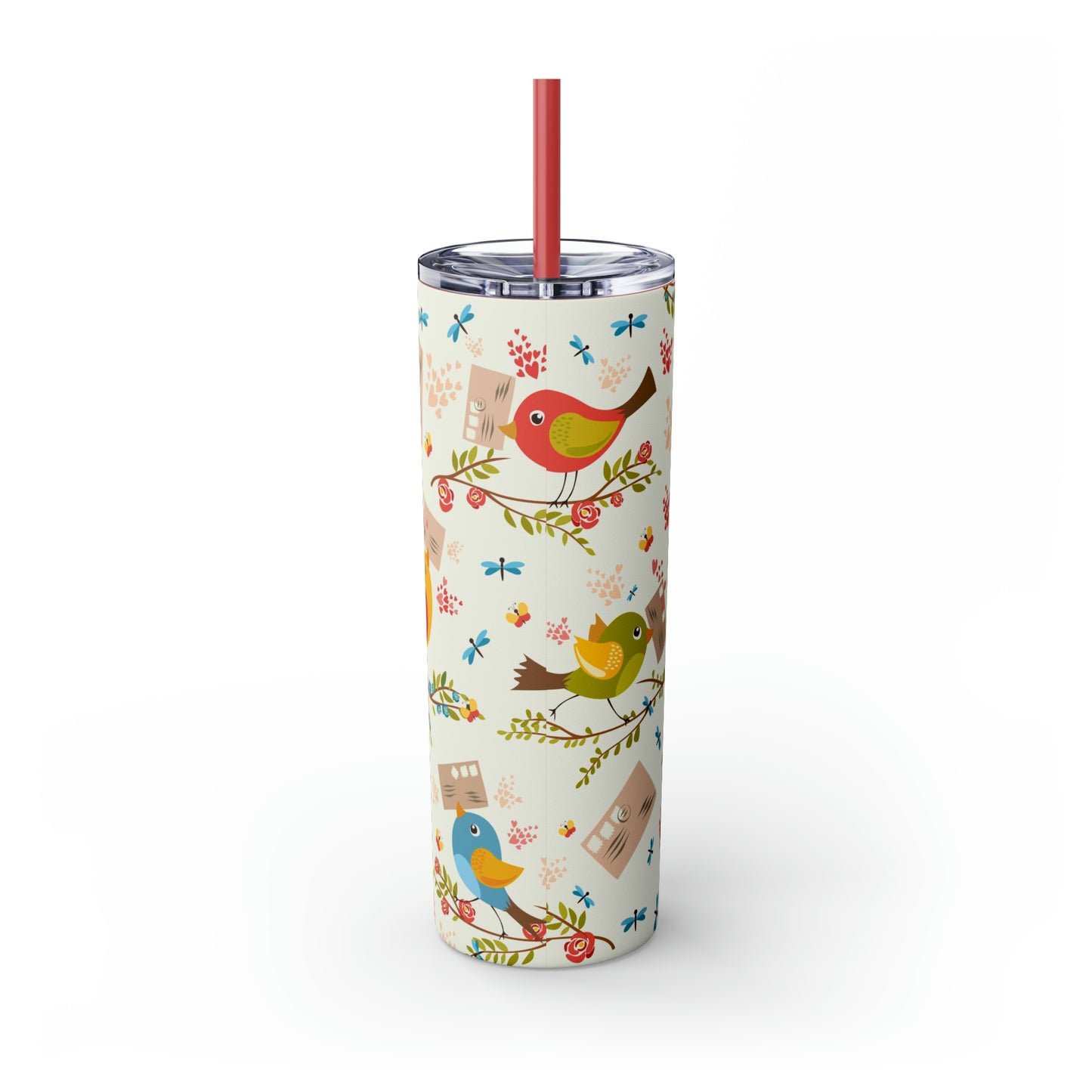 Love Letters Valentine's Skinny Tumbler with Straw, 20oz