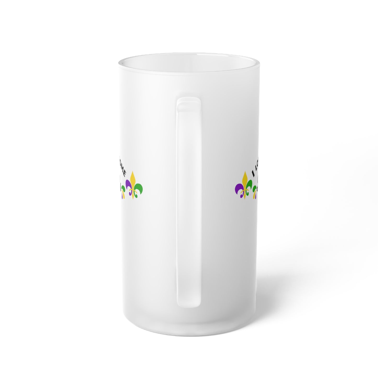 I Love Me Some Beads Frosted Glass Beer Mug