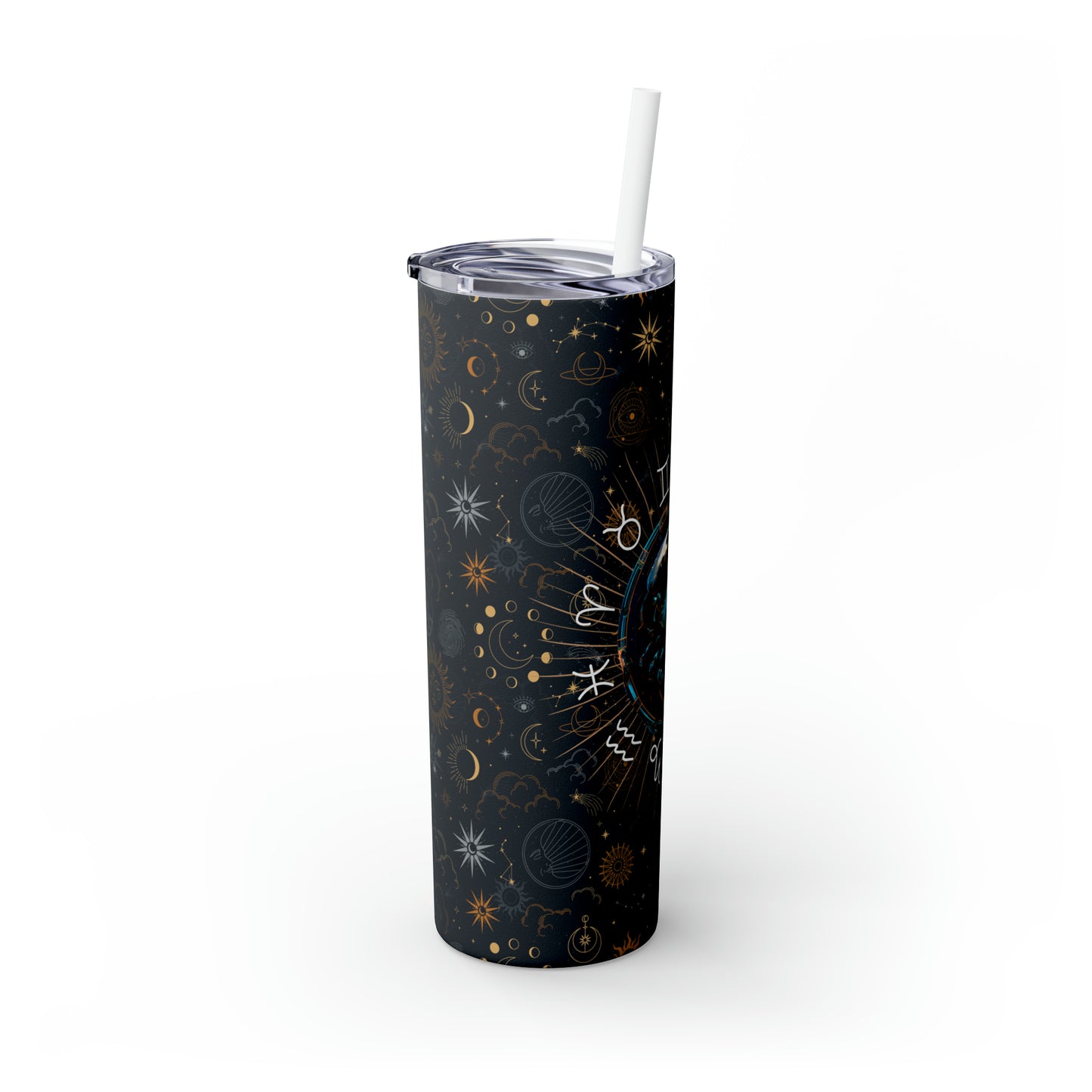 Cancer Zodiac Skinny Tumbler with Straw Astrology Insulated Mug Bridesmaids Gift Bachelorette Party Favor Birthday Gift