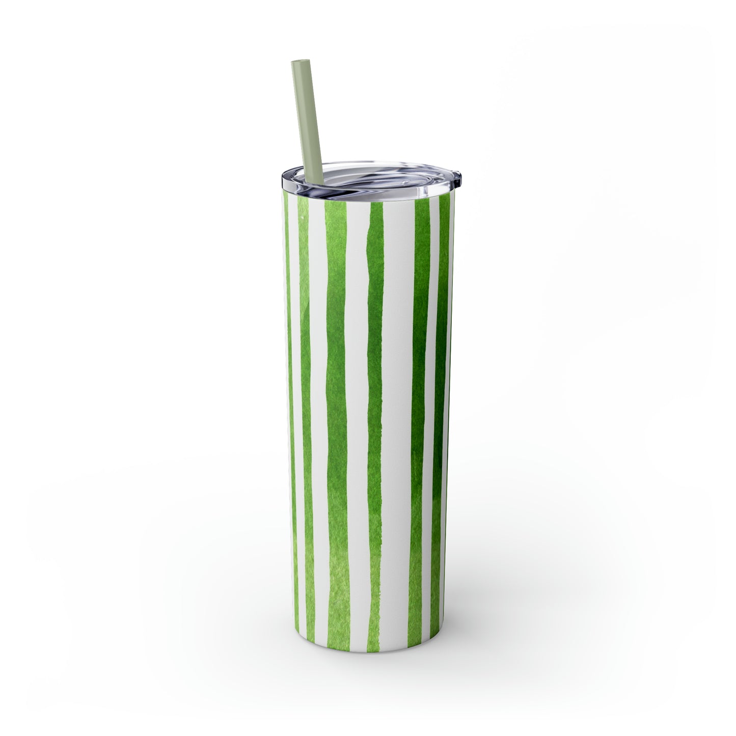 St Patricks Day Stripes Skinny Tumbler with Straw, 20oz