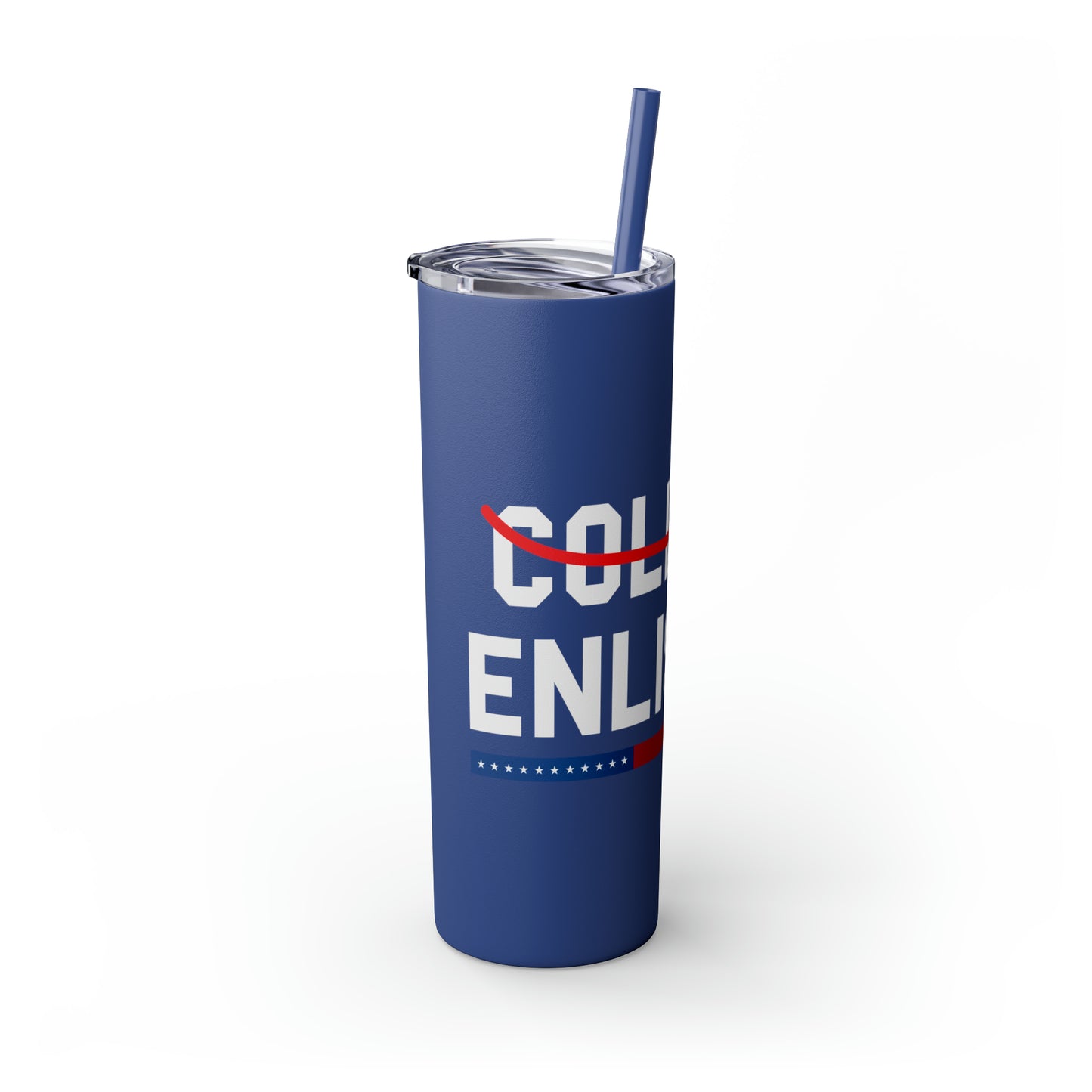 College Enlisted Skinny Tumbler with Straw, 20oz