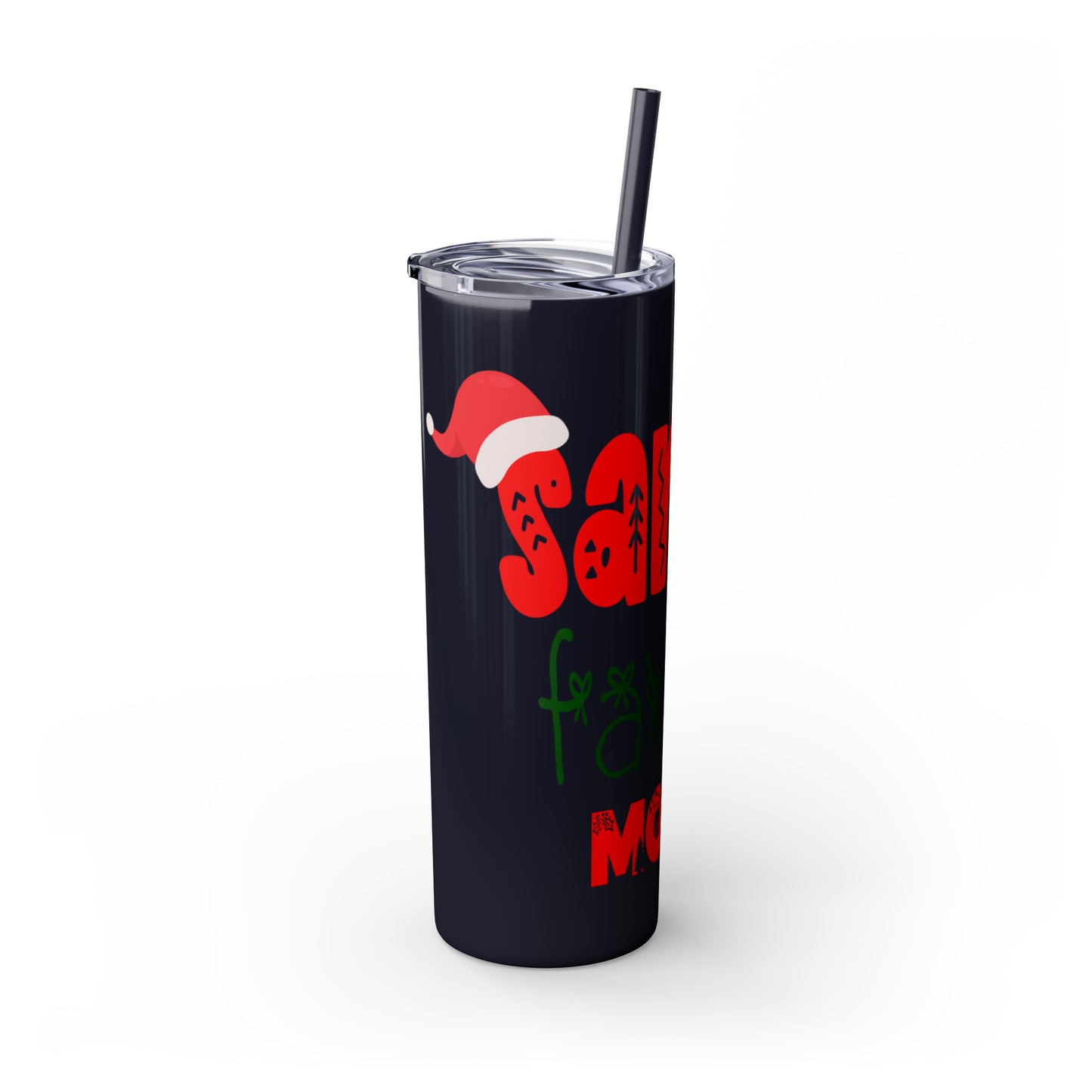 Santa's Favorite Mother Skinny Tumbler with Straw, 20oz