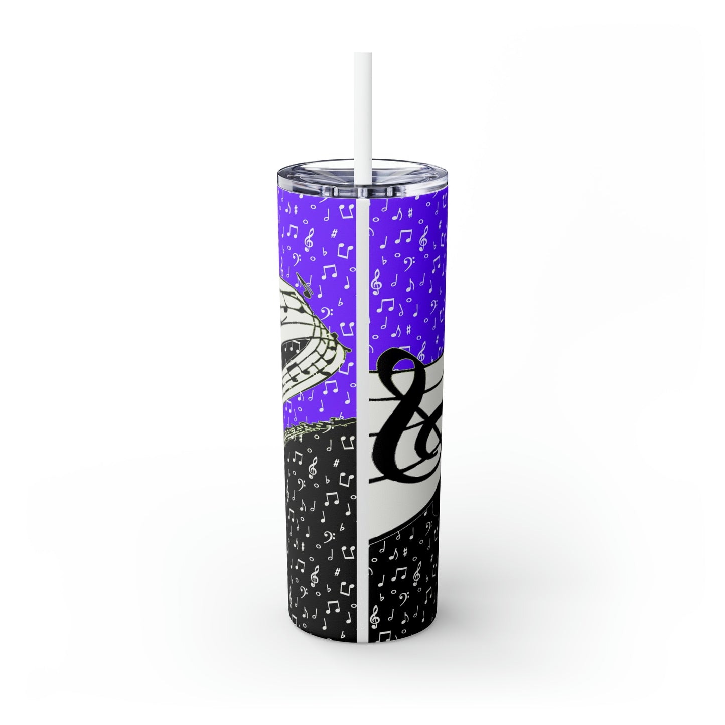 Musical Notes Skinny Tumbler with Straw, 20oz