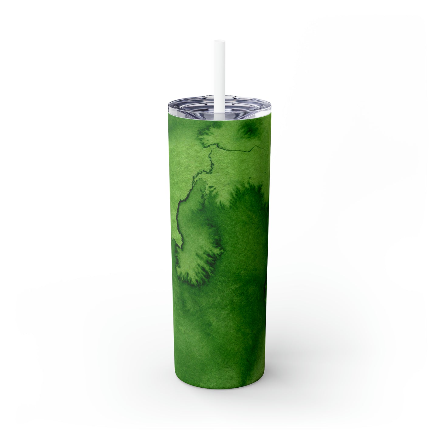 St Patricks Day Green Skinny Tumbler with Straw, 20oz