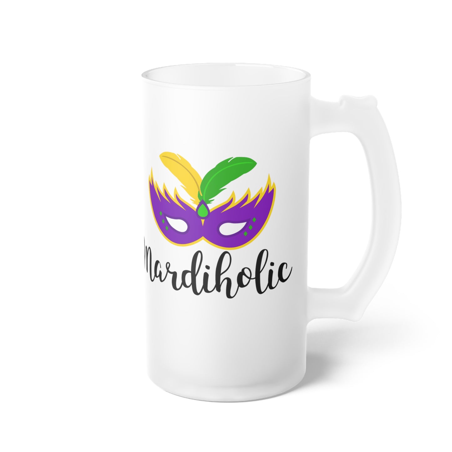 Mardiholic Frosted Glass Beer Mug