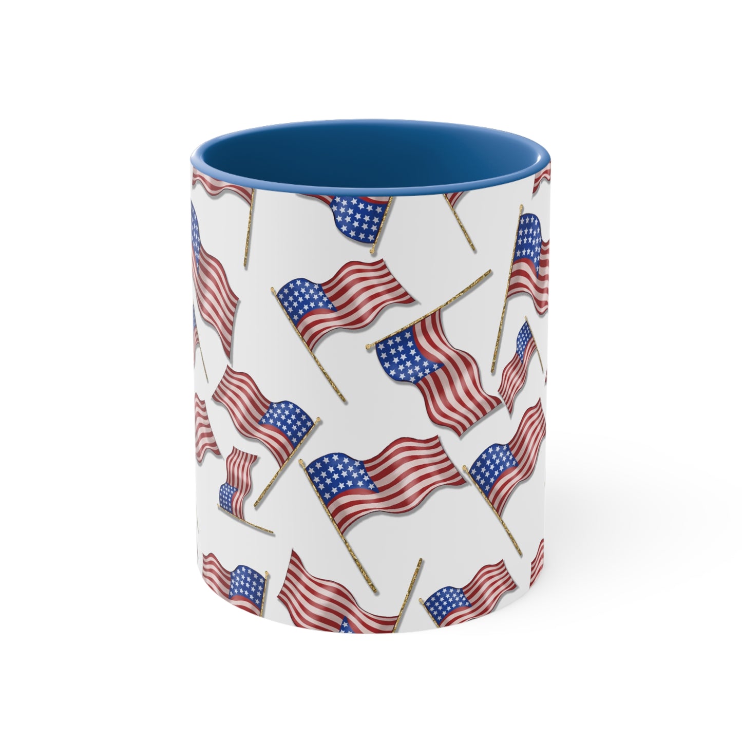 Memorial Day American Flags Accent Coffee Mug, 11oz