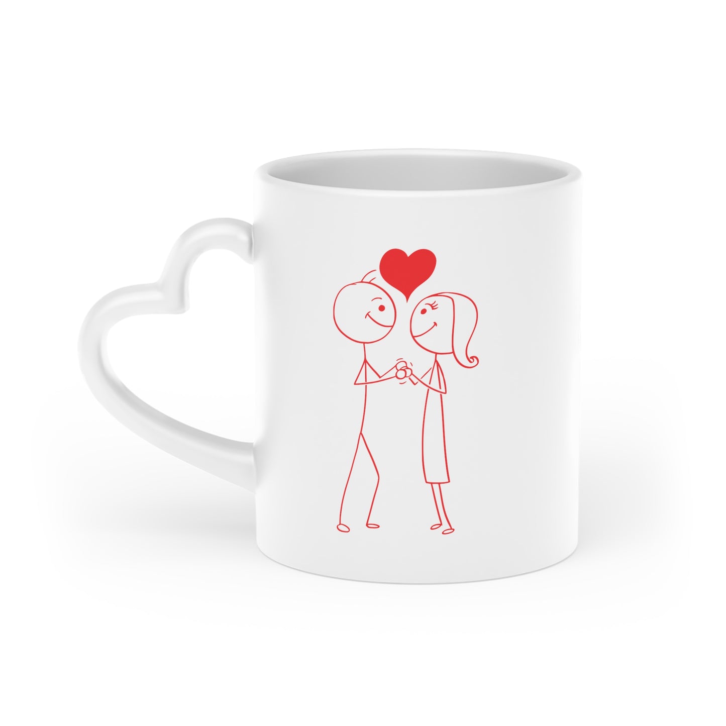 Girl Looking for Boy Heart Heart-Shaped Mug