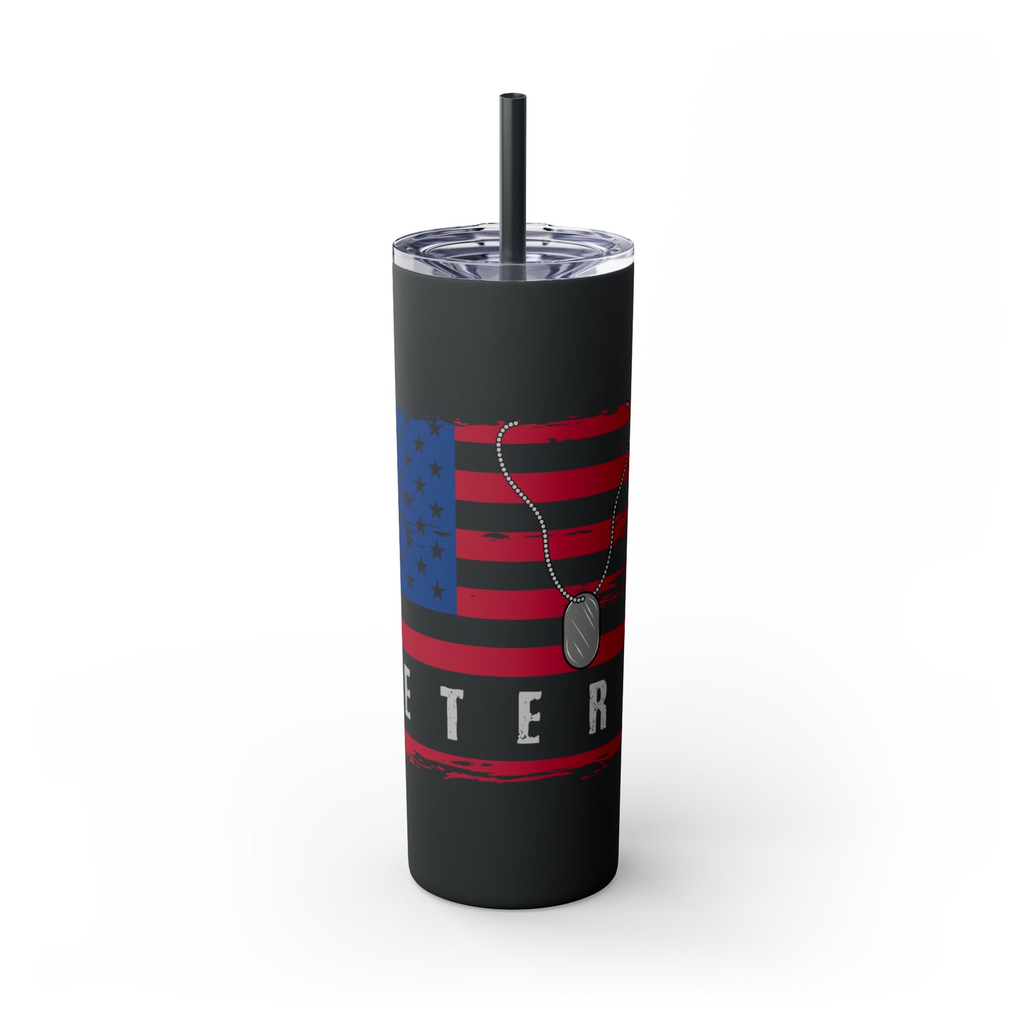 Veteran Skinny Tumbler with Straw, 20oz