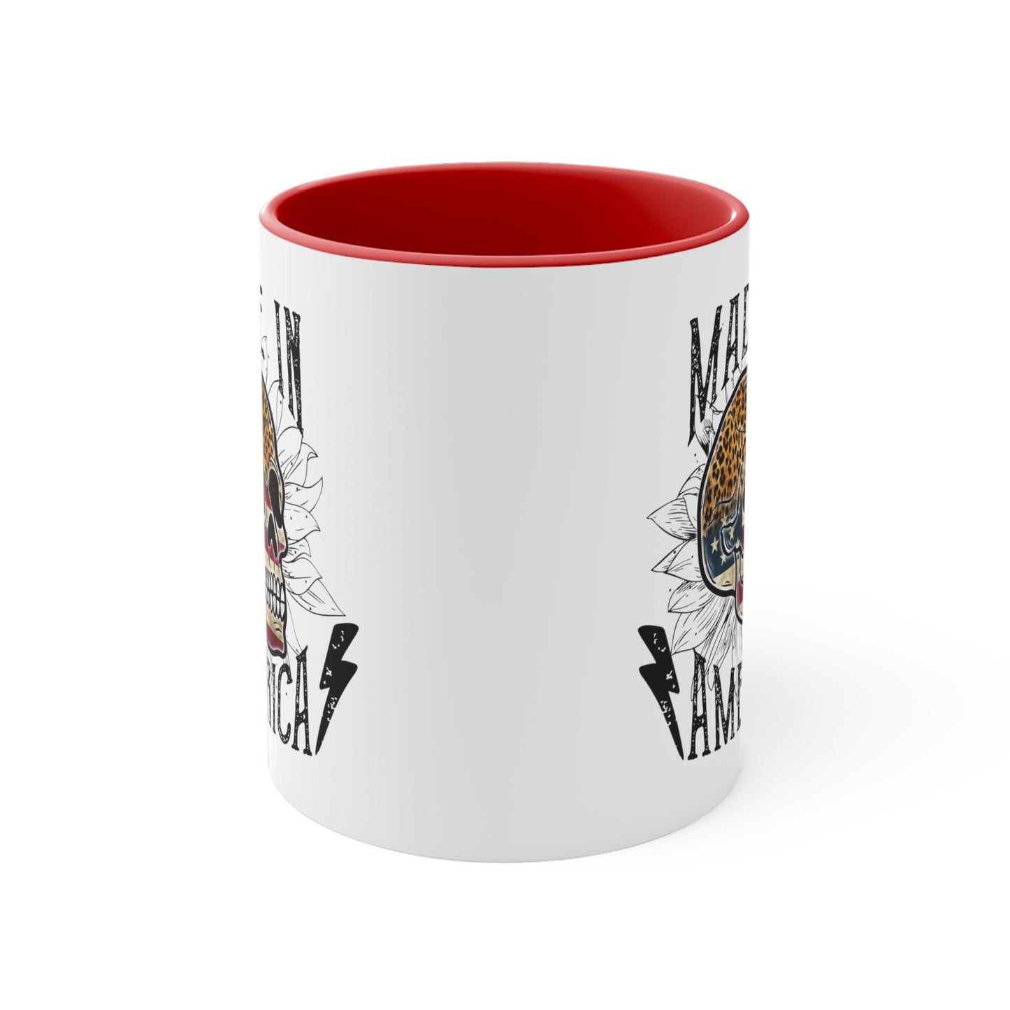 Made In America Skull Accent Coffee Mug, 11oz