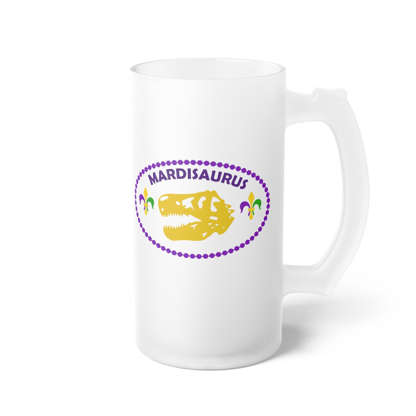 Mardisaurus Frosted Glass Beer Mug