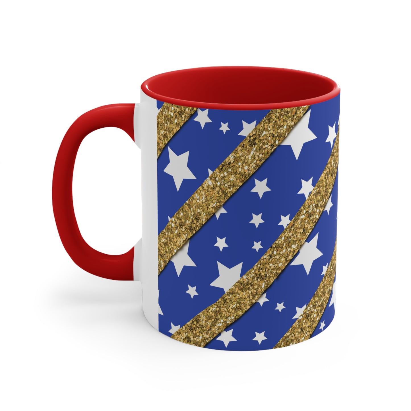 American Flag Themed Accent Coffee Mug, 11oz
