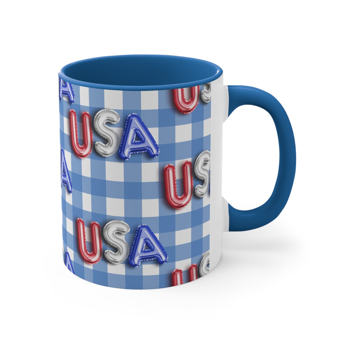 American Flag USA Balloon Themed Accent Coffee Mug, 11oz