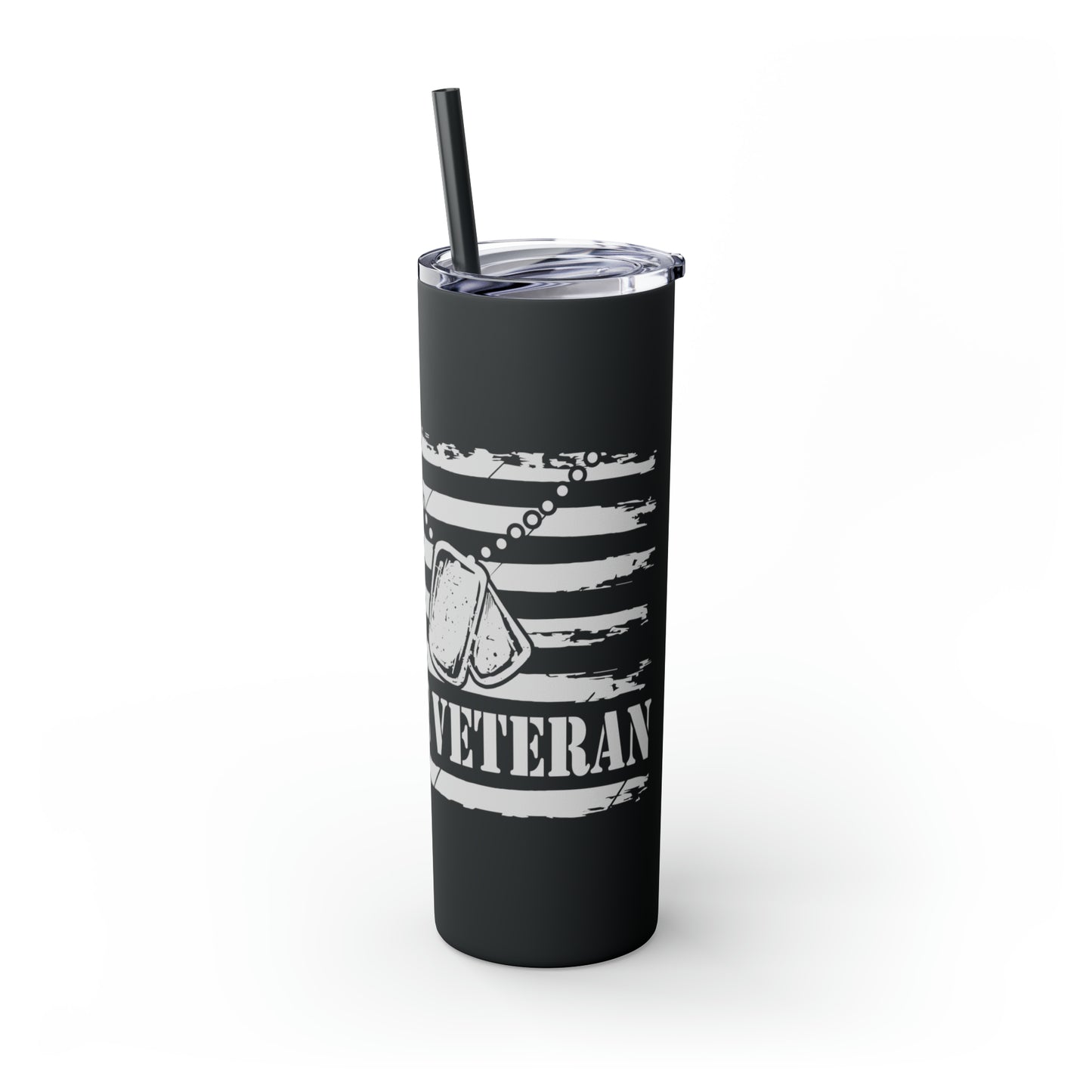 Air Force Veteran Skinny Tumbler with Straw, 20oz