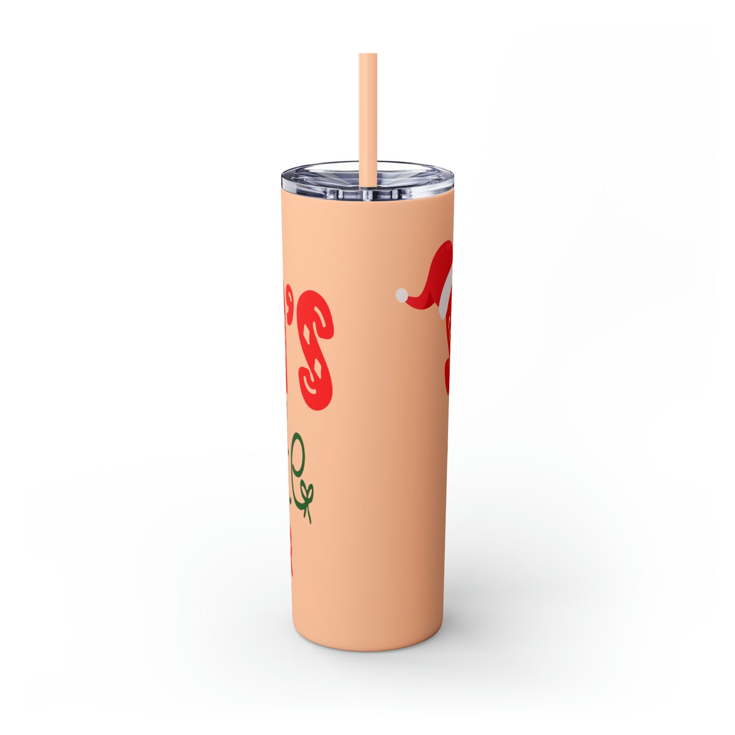 Santa's Favorite Mother Skinny Tumbler with Straw, 20oz