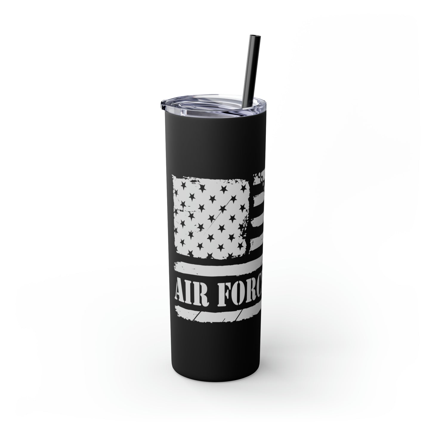 Air Force Veteran Skinny Tumbler with Straw, 20oz