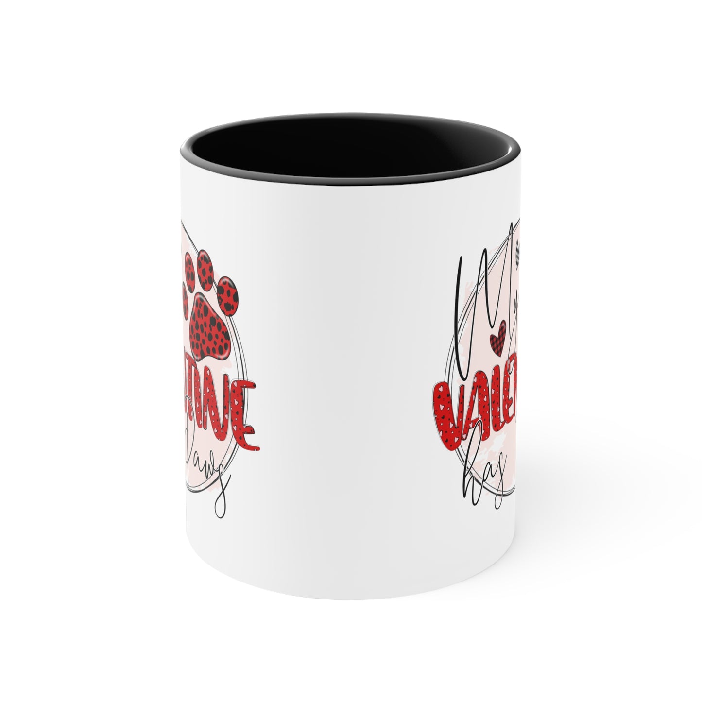 My Valentine Has Paws Accent Coffee Mug, 11oz