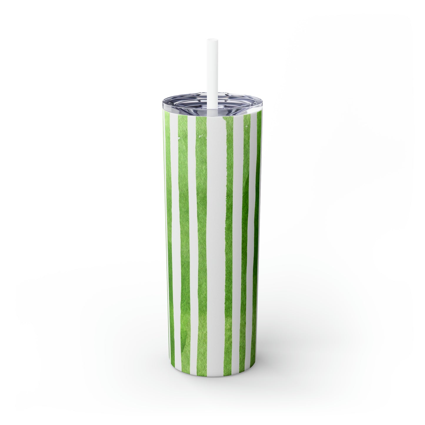 St Patricks Day Stripes Skinny Tumbler with Straw, 20oz