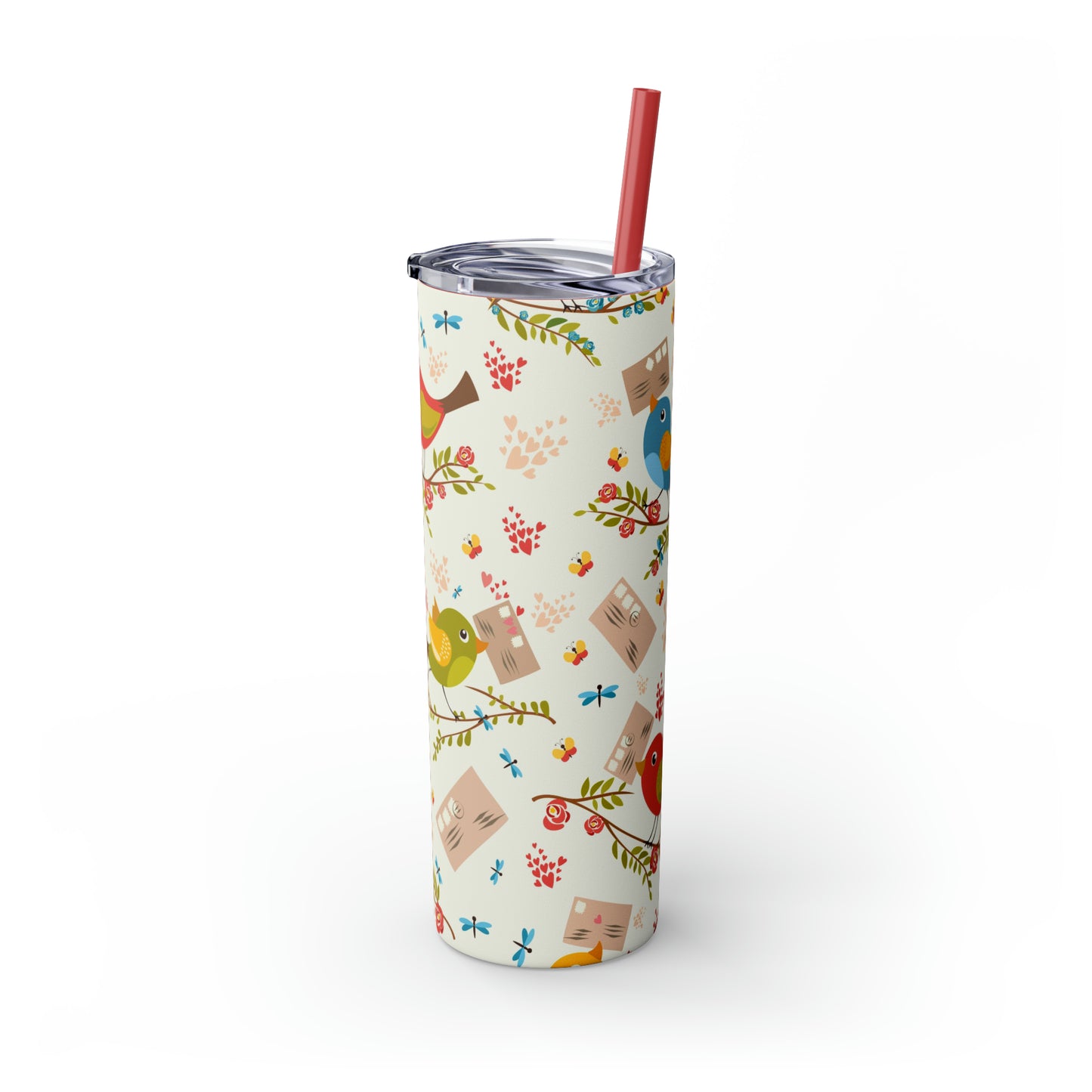 Love Letters Valentine's Skinny Tumbler with Straw, 20oz
