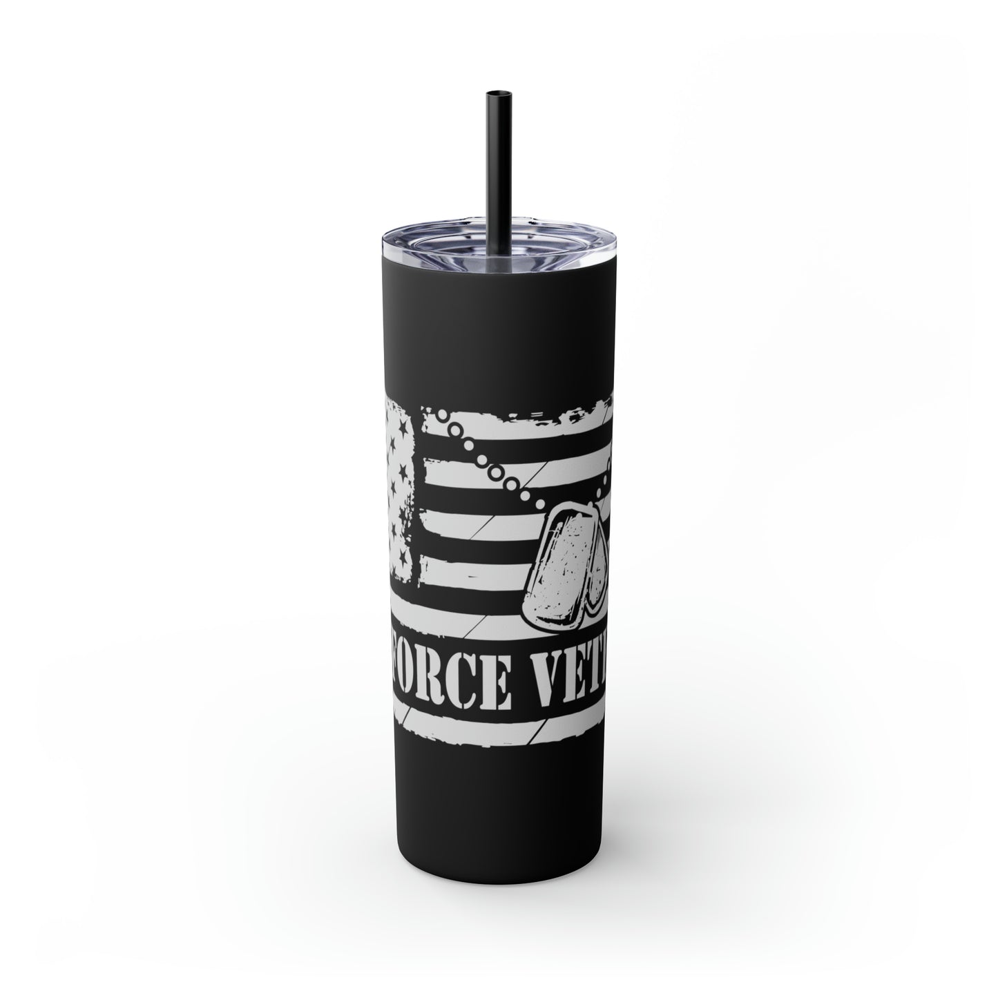 Air Force Veteran Skinny Tumbler with Straw, 20oz
