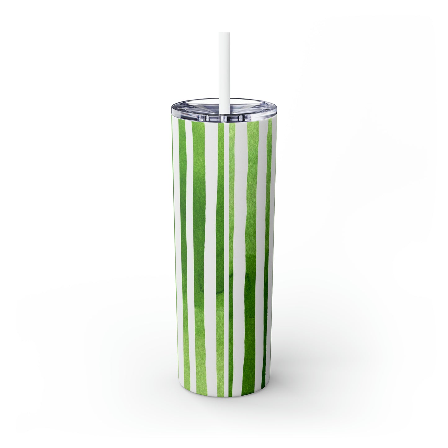 St Patricks Day Stripes Skinny Tumbler with Straw, 20oz