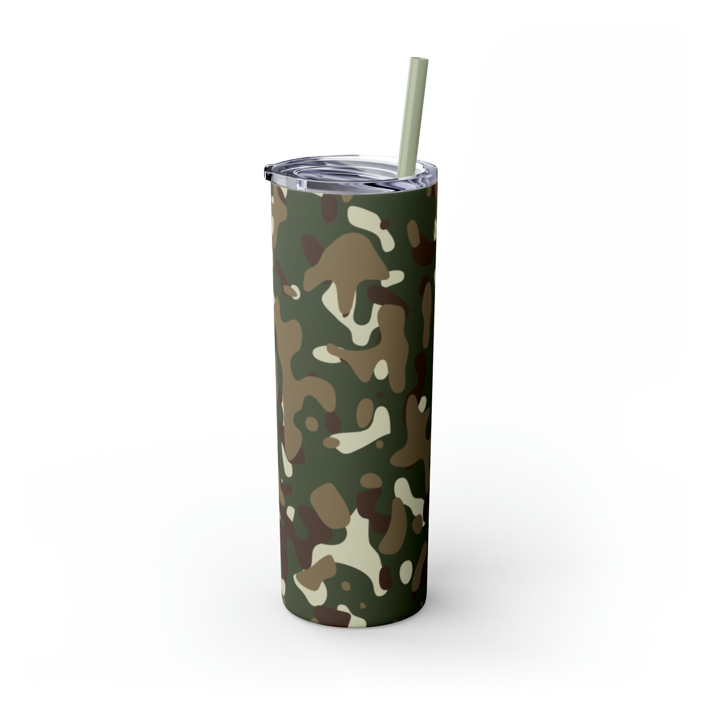 Camouflage Skinny Tumbler with Straw, 20oz