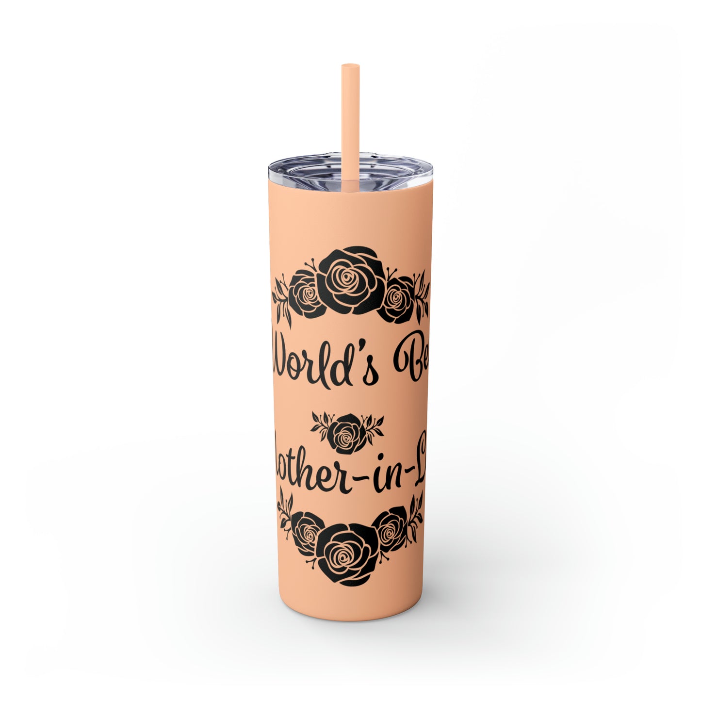 World's Best Mother-In-Law Skinny Tumbler with Straw, 20oz