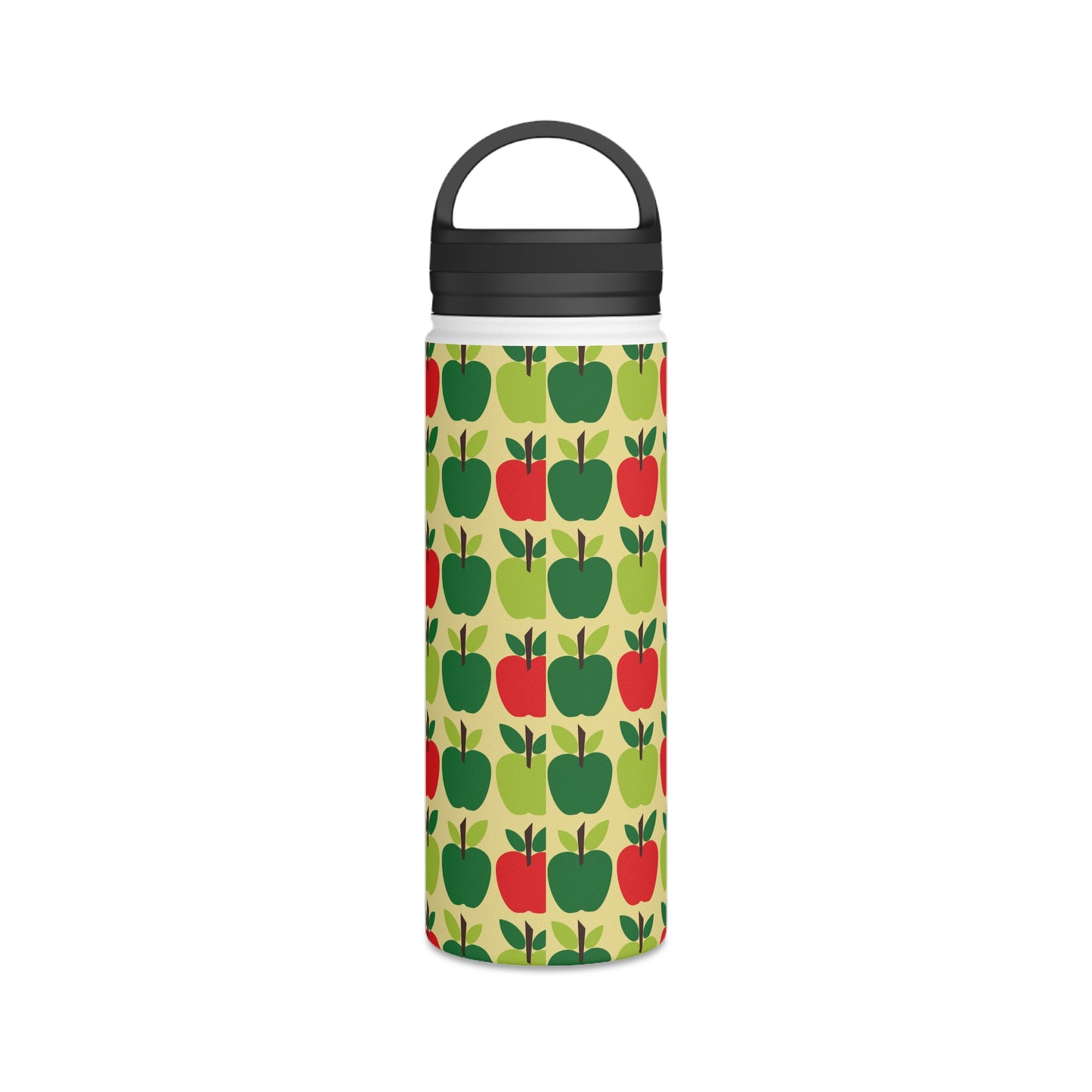 Back To School Apples Stainless Steel Water Bottle, Handle Lid
