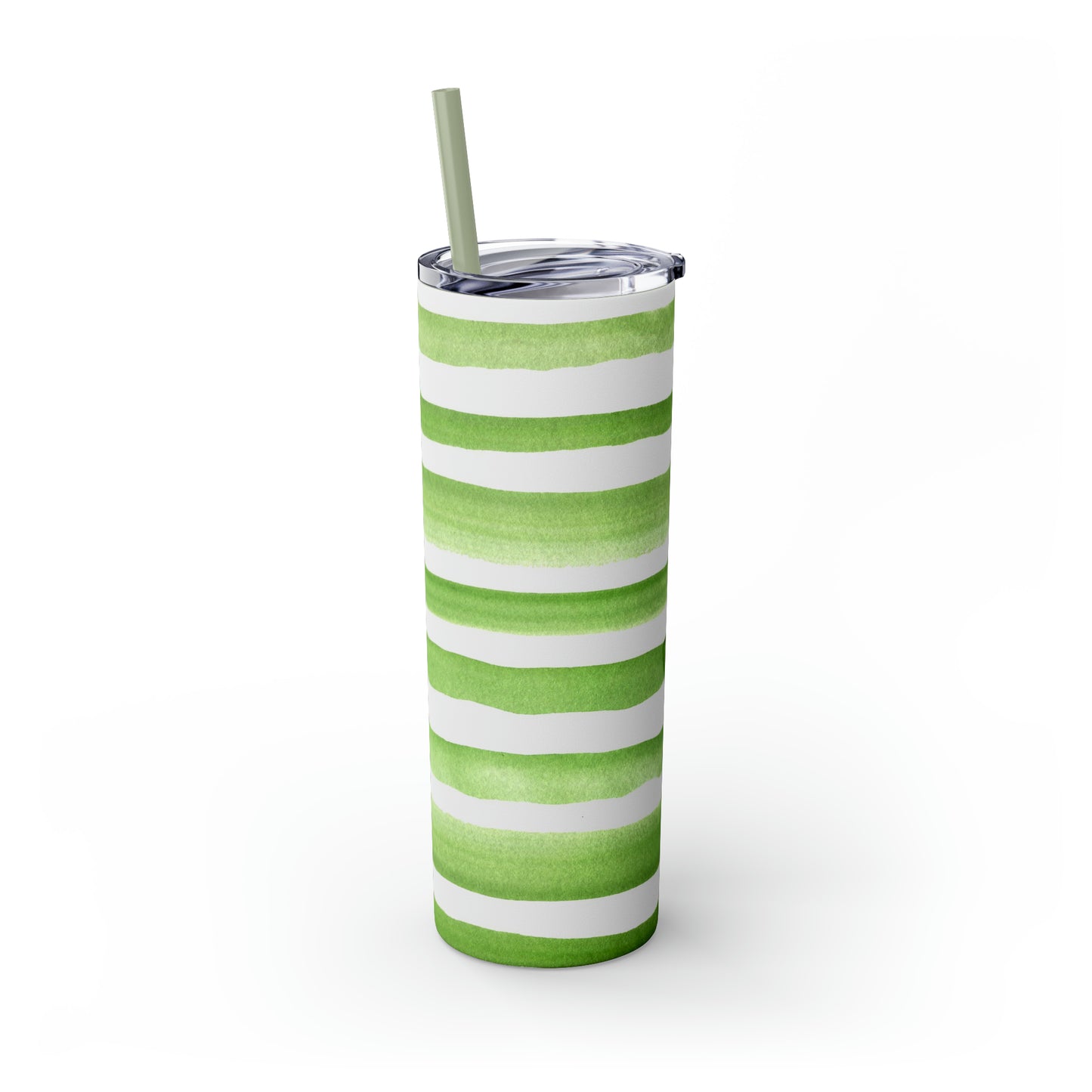 St Patricks Day Stripes Skinny Tumbler with Straw, 20oz