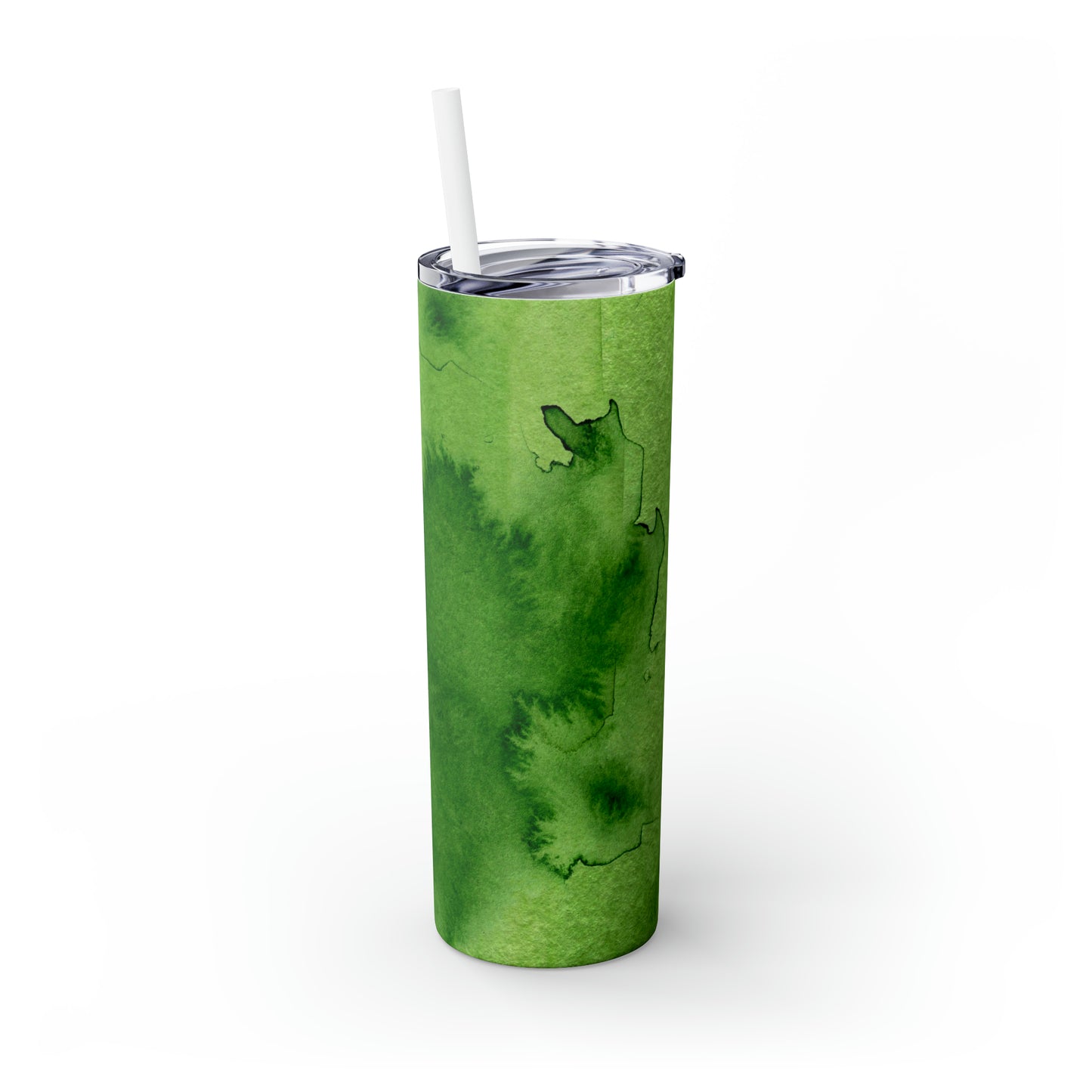 St Patricks Day Green Skinny Tumbler with Straw, 20oz