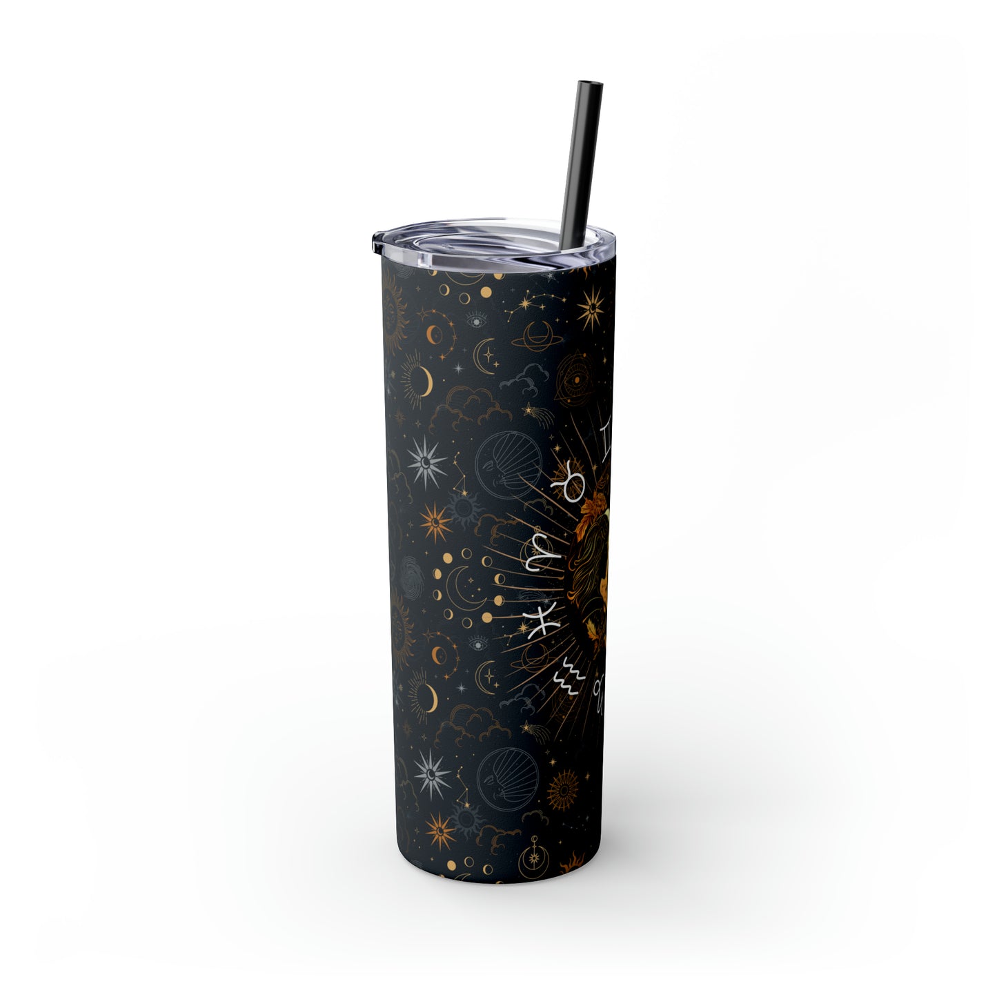 Gemini Zodiac Skinny Tumbler with Straw Astrology Insulated Mug Bridesmaids Gift Bachelorette Party Favor Birthday Gift